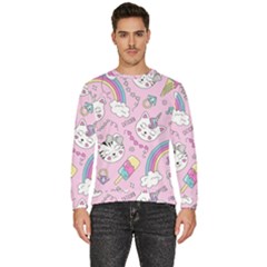 Beautiful Cute Animals Pattern Pink Men s Fleece Sweatshirt by Grandong