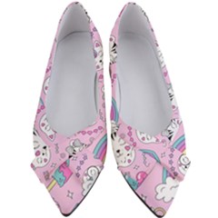 Beautiful Cute Animals Pattern Pink Women s Bow Heels by Grandong