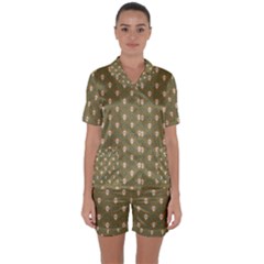 Camping Is Fun! Satin Short Sleeve Pajamas Set by GeekLover