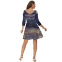 Twilight Serenade Print Shoulder Cut Out Zip Up Dress View4