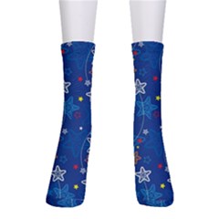 Christmas Stars Pattern Star Crew Socks by Maspions