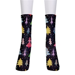 Fun Christmas Trees Adoxali Scandinavian Artistic Background Pattern Crew Socks by Maspions