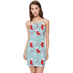 Christmas Pattern Summer Tie Front Dress by Apen