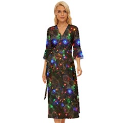 Christmas Lights Midsummer Wrap Dress by Apen