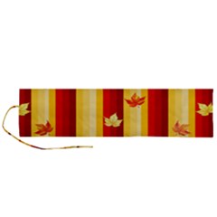 Autumn Fall Leaves Vertical Roll Up Canvas Pencil Holder (l) by anzea