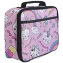 Beautiful Cute Animals Pattern Pink Full Print Lunch Bag View3