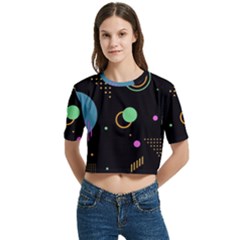 Colartive, Aesthetic, Amoled, Black, Colorful, Desenho Women s Round Neck Short Sleeve Crop Top by kyorashop23