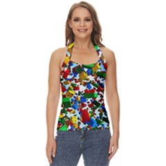 Falling Lego Bricks, Desenho Basic Halter Top by kyorashop23