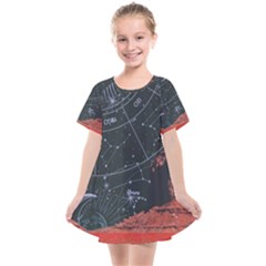 Astrology Surreal Surrealism Trippy Visual Art Kids  Smock Dress by Bedest