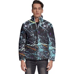 Abstract Colorful Texture Men s Puffer Bubble Jacket Coat by Bedest