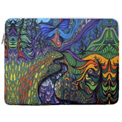 Psychedelic Digital Art Artwork Landscape Colorful 17  Vertical Laptop Sleeve Case With Pocket by Bedest