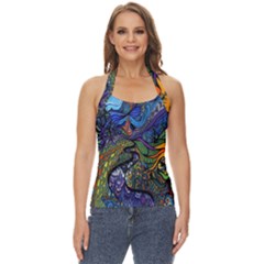 Psychedelic Digital Art Artwork Landscape Colorful Basic Halter Top by Bedest