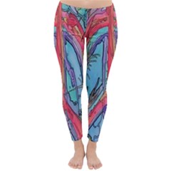 Artistic Psychedelic Hippie Peace Sign Trippy Classic Winter Leggings by Bedest