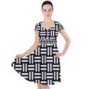 Frets Mosaic Pattern Geometric Cap Sleeve Midi Dress With Pockets View1