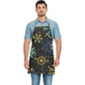 Gold Teal Snowflakes Gold Abstract Christmas Kitchen Apron View1