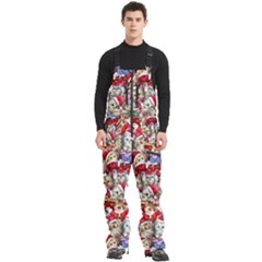 Pattern Kitten Christmas Men s Front Zip Ski And Snowboard Bib Pants by Bedest