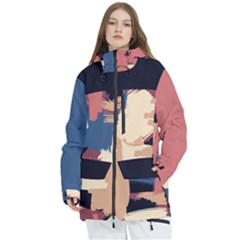 Grunge Brush Women s Multi Pockets Zip Ski And Snowboard Waterproof Breathable Jacket by Givinglala