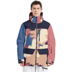 Grunge Brush Men s Multi Pockets Zip Ski And Snowboard Waterproof Breathable Jacket by Givinglala