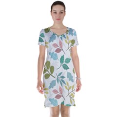 Leaf Pattern  Short Sleeve Nightdress by Safari