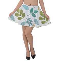 Leaf Pattern  Velvet Skater Skirt by Safari