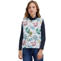 Leaf Seamless Pattern  Kid s Button Up Puffer Vest	 by Safari