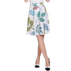 Leaf Seamless Pattern  A-line Skirt by Safari