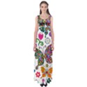 Butterflies, Abstract, Colorful, Floral, Flowers Empire Waist Maxi Dress View1