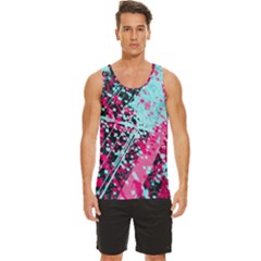 Colorful Splashes Grunge, Abstract Art Men s Wide Collar Tank Top by kyorashop23