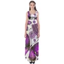 Purple Butterflies, Abstract, Floral, Flowers Empire Waist Maxi Dress View1