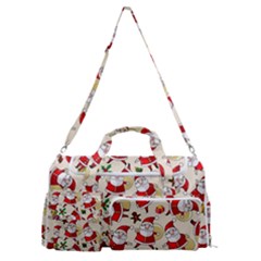 Santa Claus Patterns, Christmas Decorations Sports Gym Duffle Bag With Shoe Compartment by kyorashop23