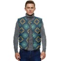 Flowers Pattern Design Abstract Men s Button Up Puffer Vest	 View1