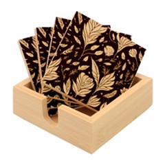 Background Pattern Leaves Texture Bamboo Coaster Set by Salmanaz77