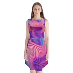 Swirl Twirl Design Pattern Purple Sleeveless Chiffon Dress   by Salmanaz77