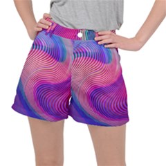 Swirl Twirl Design Pattern Purple Women s Ripstop Shorts by Salmanaz77