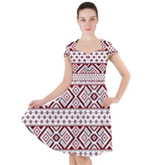 Ukrainian Folk Seamless Pattern Ornament Cap Sleeve Midi Dress With Pockets by Bedest