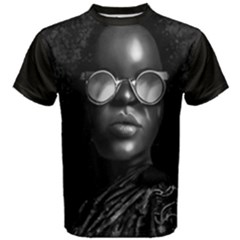 Cool Afro Beauty Portrait Illustration (ai+human) Men s Cotton T-shirt by dflcprintsclothing