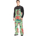 Watermelon Dots Summer Pattern Men s Front Zip Ski And Snowboard Bib Pants View2