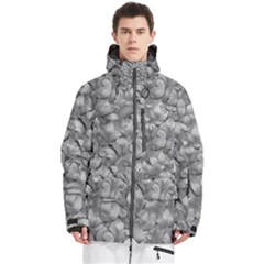 Silver Blossom Elegance Print (ai+human) Men s Multi Pockets Zip Ski And Snowboard Waterproof Breathable Jacket by dflcprintsclothing