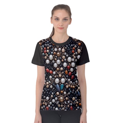 Pearls And Stones Women s Cotton T-shirt by dedoma