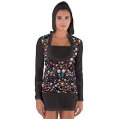 Pearls And Stones Long Sleeve Hooded T-shirt by dedoma