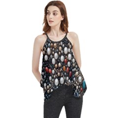 Pearls And Stones Flowy Camisole Tank Top by dedoma