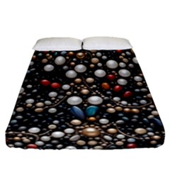 Pearls And Stones Fitted Sheet (queen Size) by dedoma