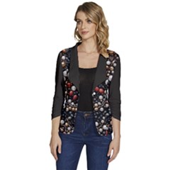 Pearls And Stones Women s One-button 3/4 Sleeve Short Jacket by dedoma