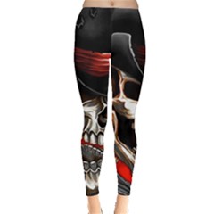 Confederate Flag Usa America United States Csa Civil War Rebel Dixie Military Poster Skull Everyday Leggings  by Ket1n9