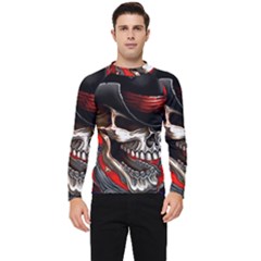 Confederate Flag Usa America United States Csa Civil War Rebel Dixie Military Poster Skull Men s Long Sleeve Rash Guard by Ket1n9