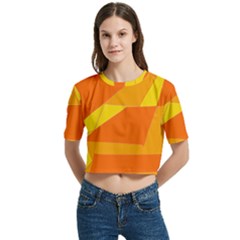 Pattern Abstract Triangle Simple Women s Round Neck Short Sleeve Crop Top by Bedest