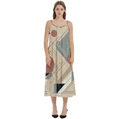 Boho Abstract Architecture Casual Spaghetti Strap Midi Dress by Bedest