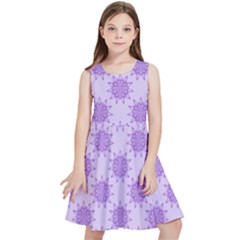 Purple Pattern Seamless Texture Mandala Kids  Skater Dress by Bedest