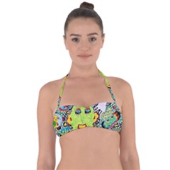 Supersonic Monster Mash Tie Back Bikini Top by chellerayartisans