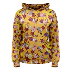 Cartoon Xmas Characters Pattern Women s Pullover Hoodie by kyorashop23